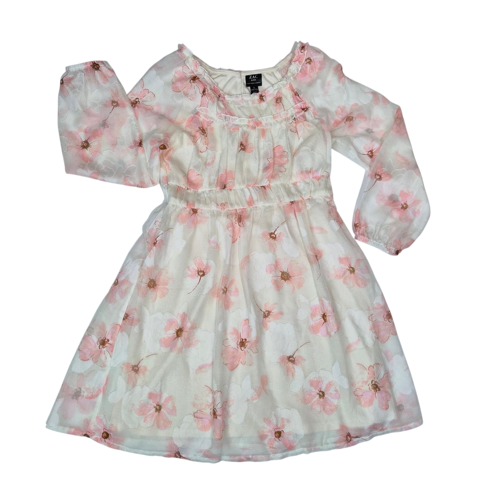Zac Kids Girls Ruffle Floral Dress L (10-12)